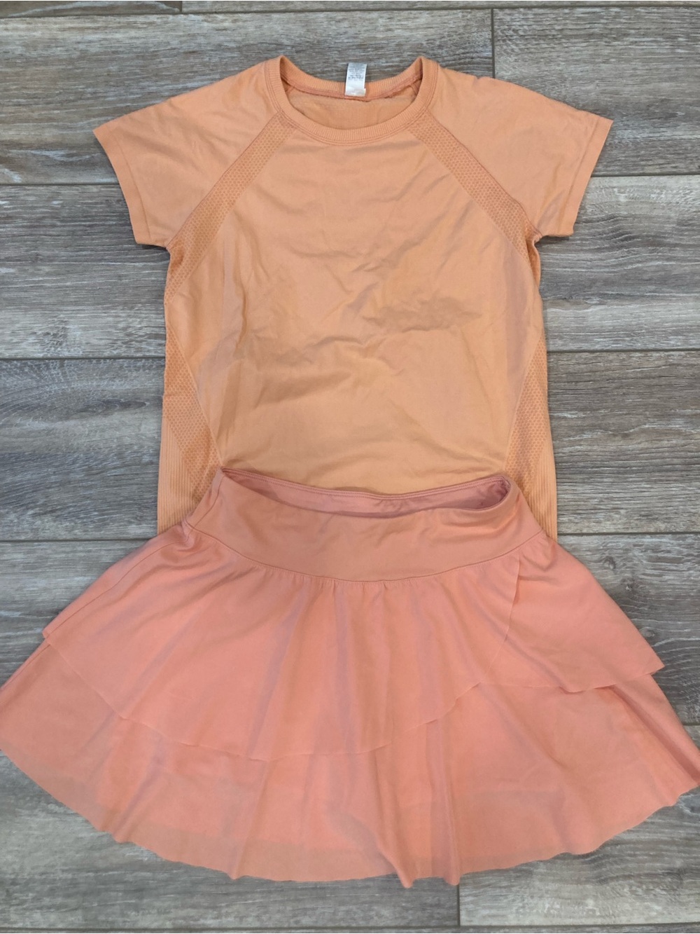 DSG Peach Athletic Tee and Skirt Set